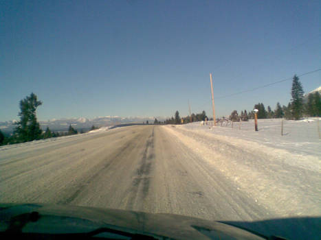 Calgary - Op weg bij Fernie, Canada in de winter.