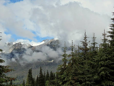 Powell River - Als de bewolking wat optrekt