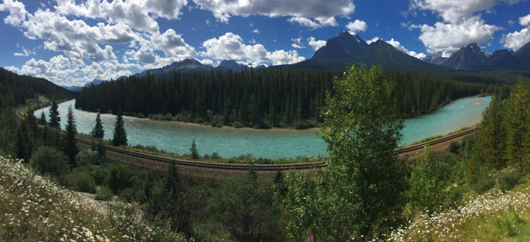 Banff National Park - Foto van de Bow river als panorama