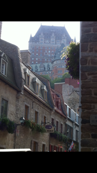 Québec - Historische onderstad met zicht op het kasteel