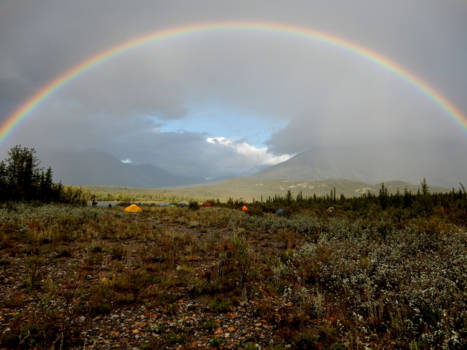 Canada - rainbow after a storm at our camp on the banks of the Bonnet Plume river