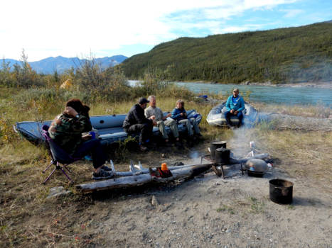 Canada - rafts can be very useful as a place to sit on in the evening at the campside