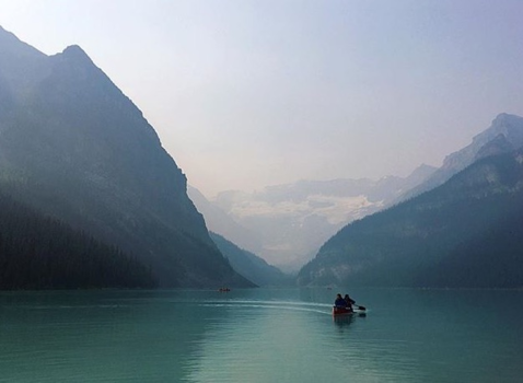 Canada - Wild fire smoke makes mysterious landscapes.