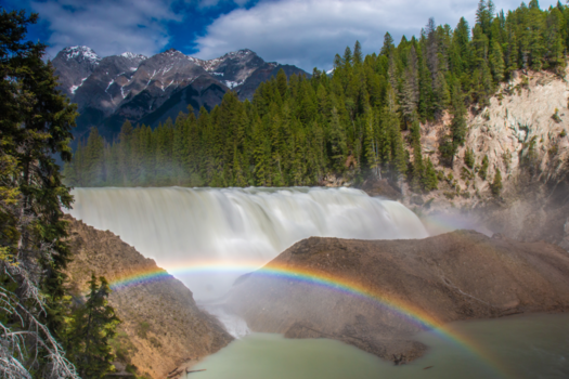 Rondreis West-Canada - Wapta falls met de zon in de juiste stand