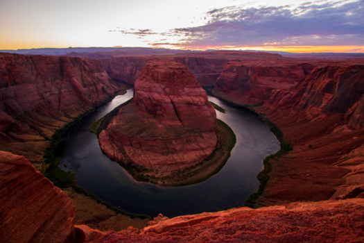 Grand Canyon - zonsondergang bij de Horseshoe Bend