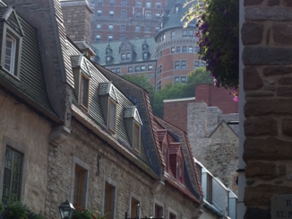 Québec - Historische onderstad met zicht op het kasteel