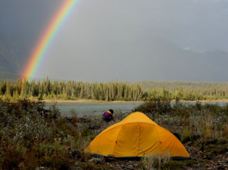 Canada - rainbow after a storm at our camp on the banks of the Bonnet Plume river