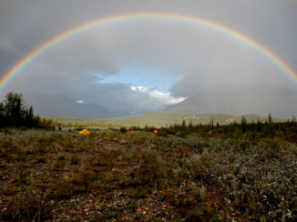 Canada - rainbow after a storm at our camp on the banks of the Bonnet Plume river