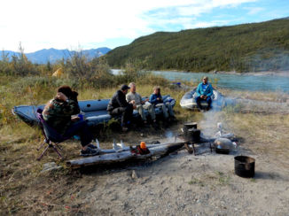 Canada - rafts can be very useful as a place to sit on in the evening at the campside